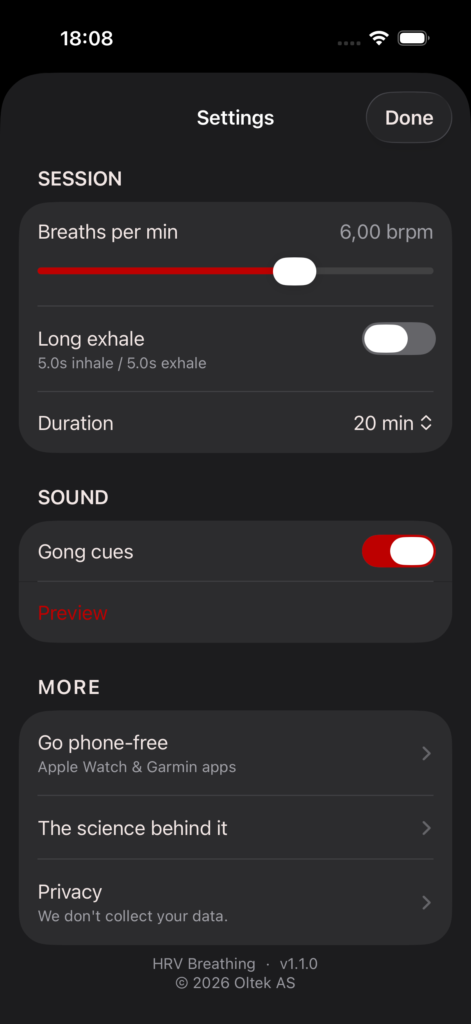 HRV Breathing instilling